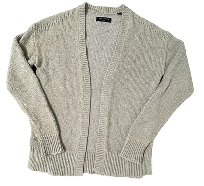 AllSaints мужчин Minami хлопок вязаный открытый кардиган свитер старые деньги минималистский подготовки - Изображение 1 из 4