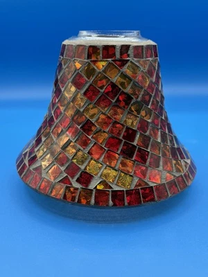 洋基蜡烛红色/橙色 Morror 马赛克灯罩 — 第 1/3 张图片