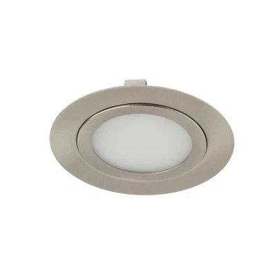 ROLUX LED-Einbauleuchte 72mm 12V/3W 3000K, matt-chrom, passt in Schalterdose - Bild 1 von 4