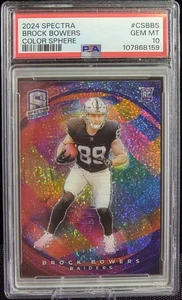 Brock Bowers - 2024 Spectra Color Sphere #CSBBS - PSA 10 GEMA MT - Estuche Hit - Imagen 1 de 5
