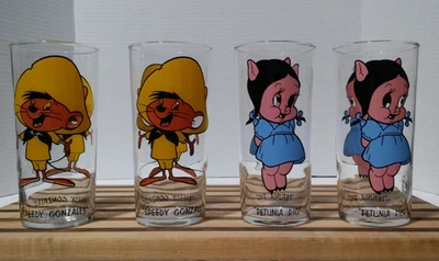 Lote de (4 gafas Speedy Gonzales + Petunia Pig x2 cada 1973 Warner Bros Pepsi. Foto 1 de 4