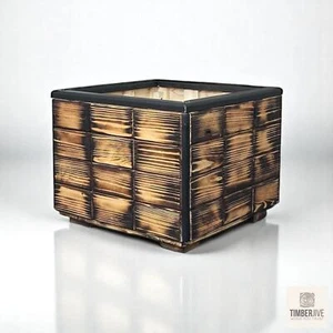 Maceta de madera para jardín al aire libre cuadrada rectangular exhibición plantas maceta - Imagen 1 de 12