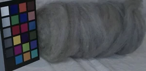Romney wool roving varigated steel gray green purple spinning felting fiber arts - Picture 1 of 3