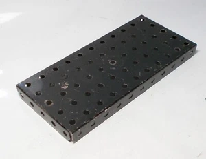 Meccano Flanged Plate 11x5 holes (UK black) - used (part no.52) - Picture 1 of 1