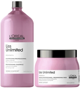 Shampoo Liss Unlimited Prokeratin 1500ML + Treatment 500ML LoreaL Serie Expert - Picture 1 of 1