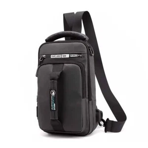 Men's Sling Crossbody Backpack Anti-theft Chest Shoulder Messenger Bag USB Ports - Picture 1 of 9