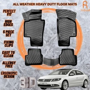 3D Molded Car Floor Mats Liners For VW Passat CC 2012-2017 All Season Heavy Duty - Picture 1 of 15