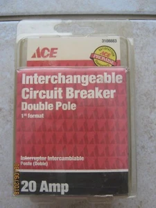 New Interchangeable Ace 20 Amp Double Pole Circuit Breaker 3108883 FREE SHIP - Picture 1 of 4