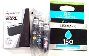 5 Tintenpatronen #150 #150XL Lexmark S315 S415 S515 Schwarz Gelb Magenta Cyan - Bild 1 von 1