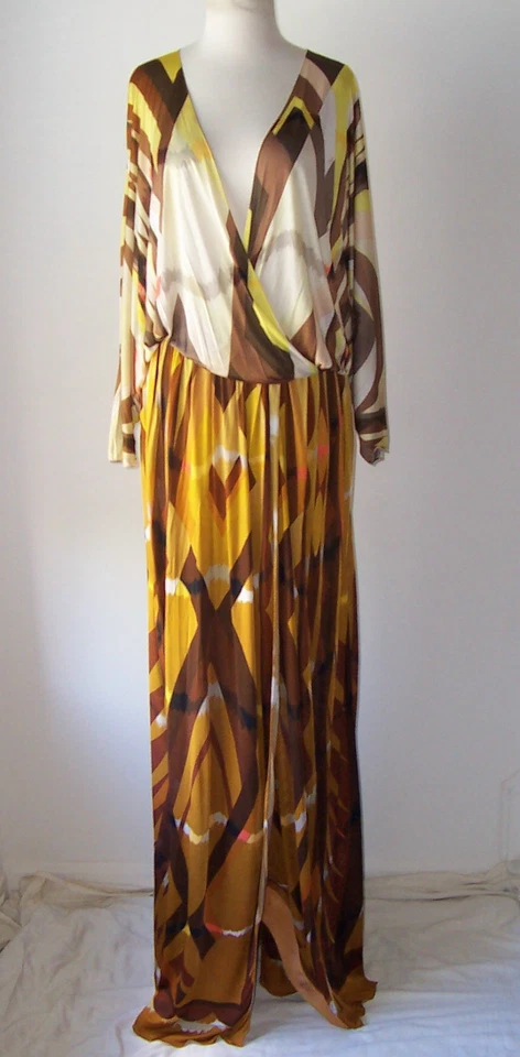 Maxi Vestido Estampado EMILIO PUCCI Manga Dolman Envolvente 40 6 Foto 1 de 3