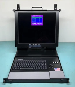 NEURO LOGIC SYSTEMS INC 19” 2U RKMT LCD Military 16-Port KVM CSC-19-MIL-CAT5A - Picture 1 of 11