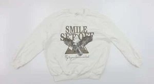 SheIn Girls White Crew Neck Cotton Blend Jumper Size 12-13 Years - Picture 1 of 12
