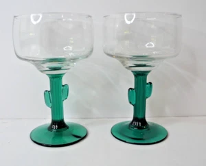 Pair Of “LIBBEY CACTUS MARGARITA GLASSES” Stemware 10 oz.. 6" - Bild 1 von 4