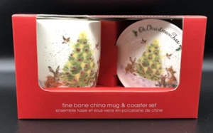 Royal Worcester Wrendale Designs Christmas Mug & Coaster Set Fine Bone China NEW - Picture 1 of 3
