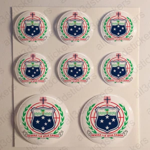 Stickers Samoa Coat of Arms Gel Domed Resin 3D Samoa Vinyl Sticker Decals Helmet - Picture 1 of 1