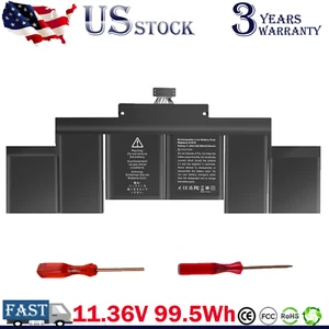 Battery for Apple MacBook Pro 15" Retina A1398 EMC 2909 EMC 2910 A1618 Mid 2015 - Picture 1 of 29