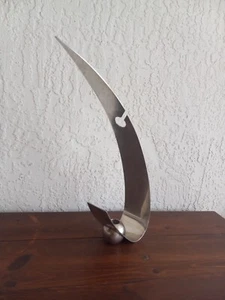 DAVID ZELMAN “Prologue 2000” Post-Modern Polished Steel Candleholder Sculpture - Picture 1 of 8