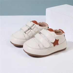Zapatos De Piel De Microfibra Para Bebé Zapatillas Con Suela Suave De Estrella - Picture 1 of 15