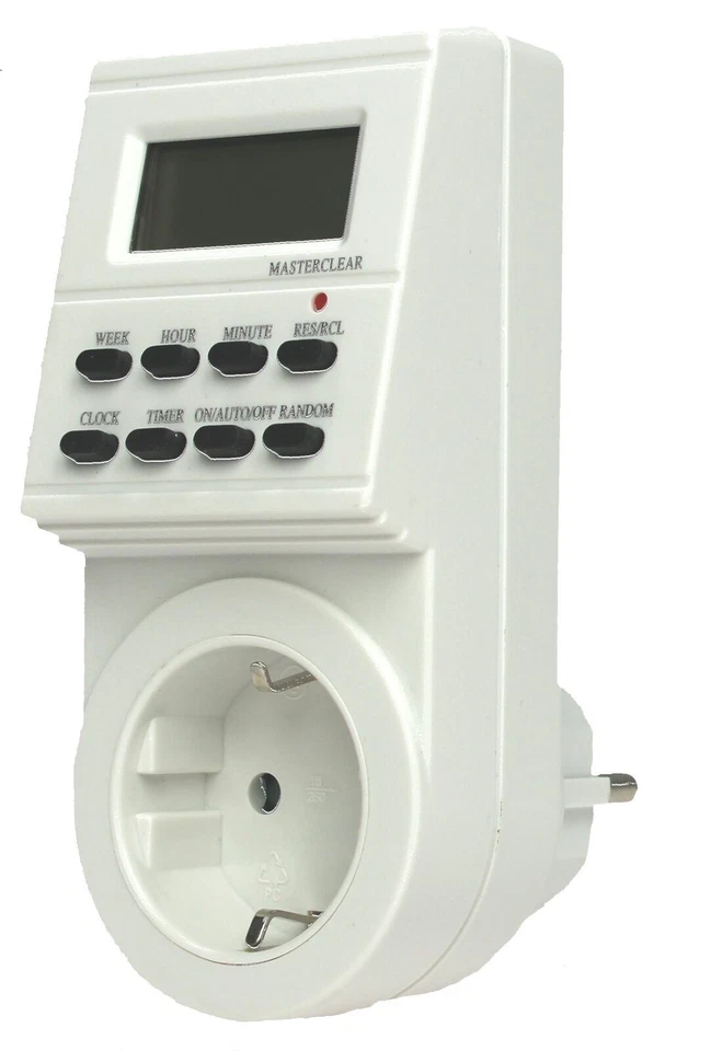 as-Schwalbe IP20 Digitale Wochen-Zeitschaltuhr - Weiß (24032)