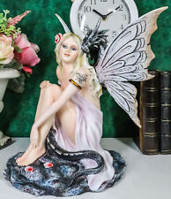12" Height Fantasy Fairy with Dragon Figurine Decorative Statue Mythical Magic