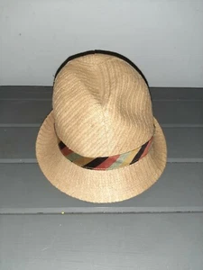Kid's Fedora Hat Vintage Plaid Straw 20" inch Boys Hipster Stripes - Picture 1 of 5