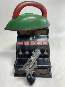 5 Vintage Toys Black Cash Register Red Harmonica Green Iron Red ViewMaster - Picture 1 of 12