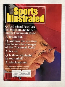 Pete Rose Signed Sports Illustrated 7/3/89 Reds Phillies Baseball Autograph JSA - Picture 1 of 4