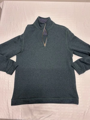 Chaqueta de gamuza con cremallera 1/4 verde Arrow para hombre. Talla pequeña mezcla de algodón Foto 1 de 4