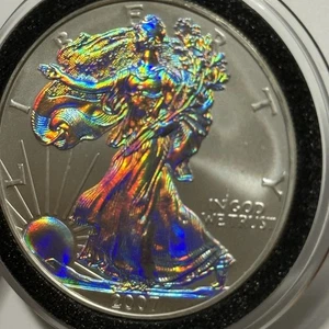 2007 ASE American Eagle Hologram Coin 1 Troy Oz .999 Fine Silver Round Medal 999 - Picture 1 of 21