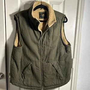 Lee Premium Select Work Vest L Green Mens Workwear Sherpa Lined - Picture 1 of 6
