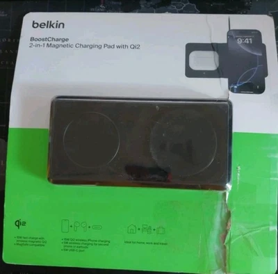 Belkin BoostCharge 2 em 1 almofada de carregamento magnética sem fio com Qi2 15W - Usado - Imagem 1 de 4