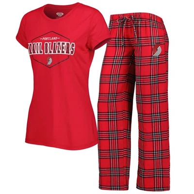 Women's Concepts Sport Red/Black Portland Trail Blazers Badge Top & Pajama Pants - Image 1 of 4