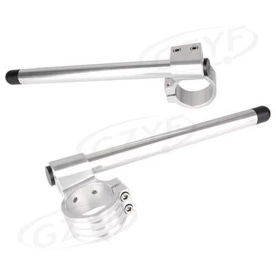 CNC Gabelrohr Lenker Stummellenker 50mm Für Yamaha YZF R6 2005 2006-2018 Silber - Image 1 of 3