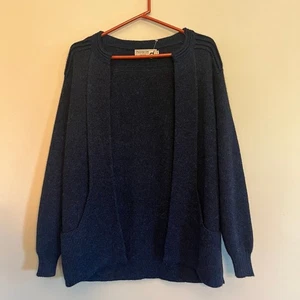 Peruvian Link Alpaka Strickjacke Pullover dunkelblau lila bunt Damen Einheitsgröße neu mit Etikett - Bild 1 von 3