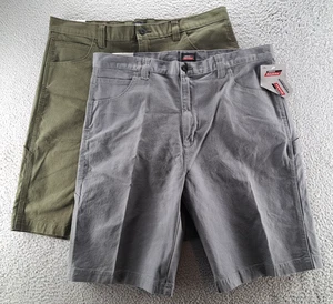 LOT OF 2 Dickies Flex Utility Shorts Mens 38 Gray & Green 10" Inseam Work NWT - Picture 1 of 11