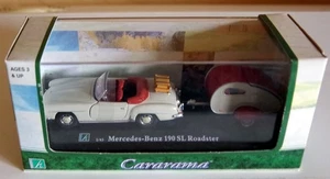Cararama 1/43 - Mercedes 190SL Roadster mit Caravan beige - Bild 1 von 2