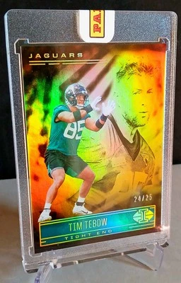 🔥TIM TEBOW🔥2021 Panini Illusions Trophy Collection GOLD Jaguars SSP #'d 24/25  - Image 1 of 2