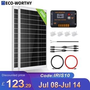 ECO-WORTHY 12V 240W Watt Solar Panel Kit Solar Battery Charger Caravan Motorhome - Picture 1 of 8