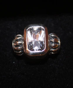 .925 Sterling silver zirconia solitaire ring Size 7 - Picture 1 of 5