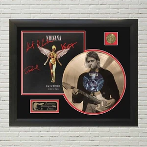 Nirvana - Nervermind Custom Etched Reproduction Signed LP Display - Picture 1 of 3