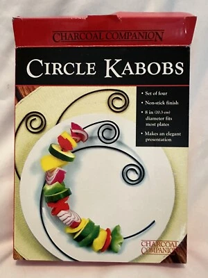 Circle Kabobs Non Stick Set of 4 Gift Set Fun Charcoal Companion Grilling NIB - Image 1 of 4