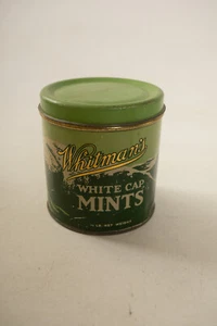 Whitman's White Cap Mints Tin Pail (UB4/JSF6)Stephen Philadelphia 4" Green w/Lid - Picture 1 of 9
