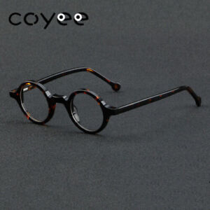 Japanese Small Round Leopard Eyeglass Frames Acetate Glasses 42 mm Spectacles