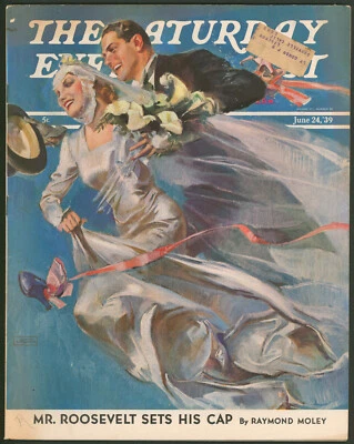 Saturday Evening Post June 24 1939 Wedding Couple John LaGatta ~Agatha Christie Foto 1 de 4