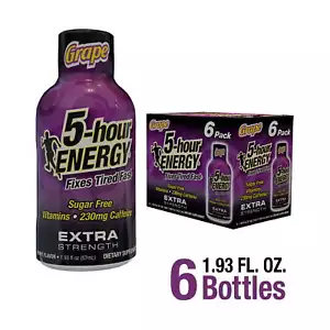 5-hour ENERGY® Shot, Extra Strength, Grape, 1.93 oz, 6 Count - Picture 1 of 8