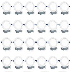 24 Pack 12W 6 Inch Ultra Thin LED Ceiling Lights Slim with Junction Box, US Ship - Picture 1 of 23