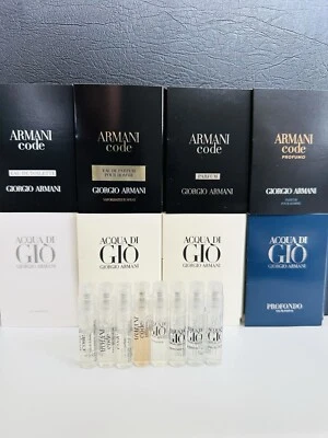 8 x Giorgio Armani 男士香水样品(Acqua Di Gio & Armani 代码) — 第 1/4 张图片