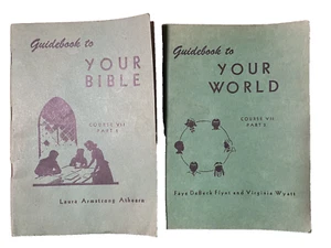 Vtg Guidebooks to Your Bible and Your World Lot of 2 Athern Flynt Wyatt 1949 - Picture 1 of 8