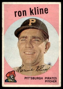 1959 Topps #265a Ron Kline  Pittsburgh Pirates Low Grade Crease - Picture 1 of 2