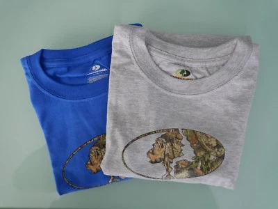 Mossy Oak Boys SS Graphic T-Shirts (2 Pack), Sz Medium, Heather Grey & Blue NWT - Image 1 of 4